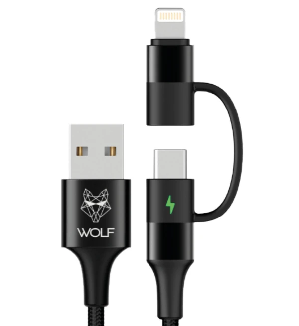 Wolf 2 In 1 Charging Cable