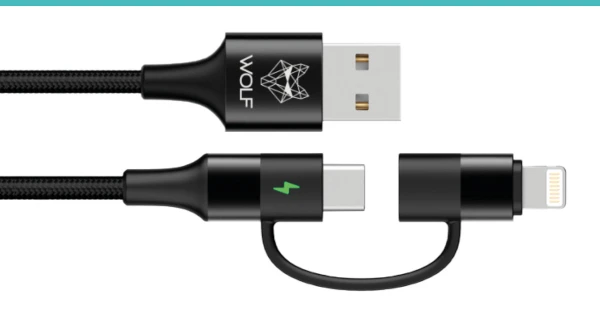 Wolf 2 In 1 Charging Cable - Afbeelding 2